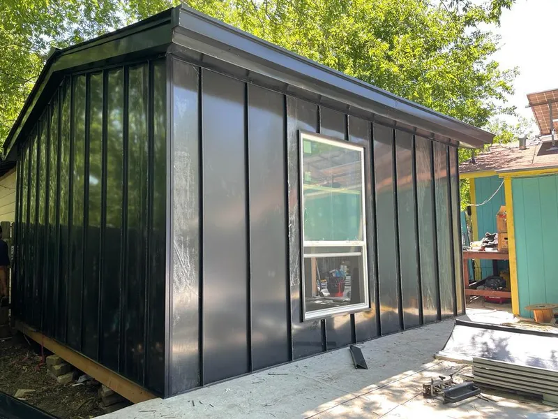 Black standing seam metal wall panels for Metal Roof Installation in South Pasadena